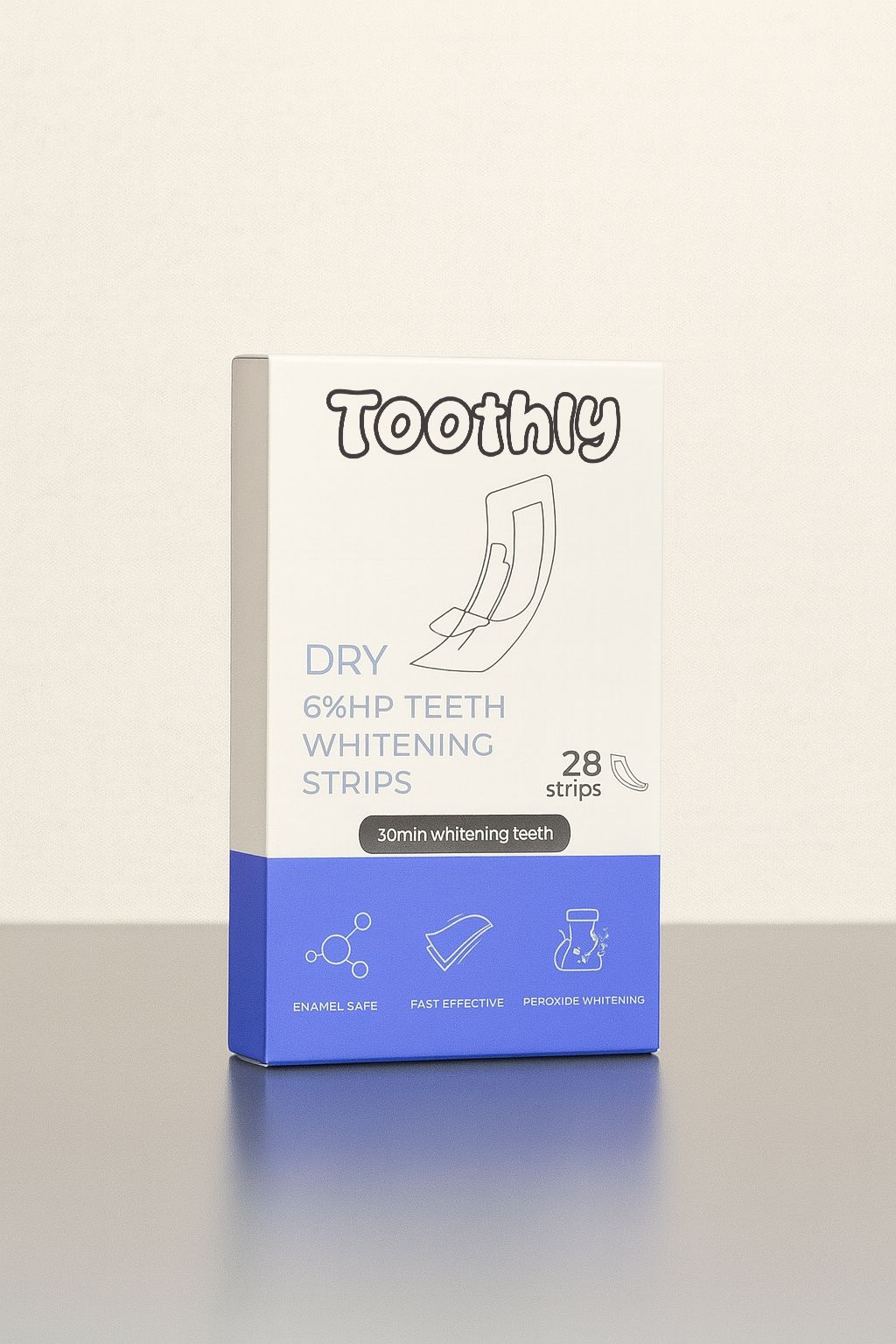 DRY 6% Hydrogen Peroxide teeth whitening strips ( Alcohol & PVP Free )